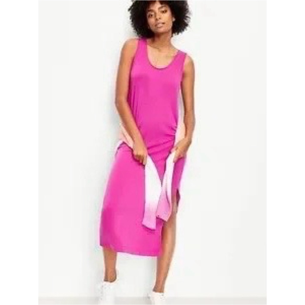 NWT Lou & Grey “Signature Soft” magenta casual midi dress (XS)